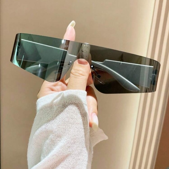 1 Pair Unisex Frameless Wrap-Around Fashionable Y2K Sunglasses, - Picture 4 of 4